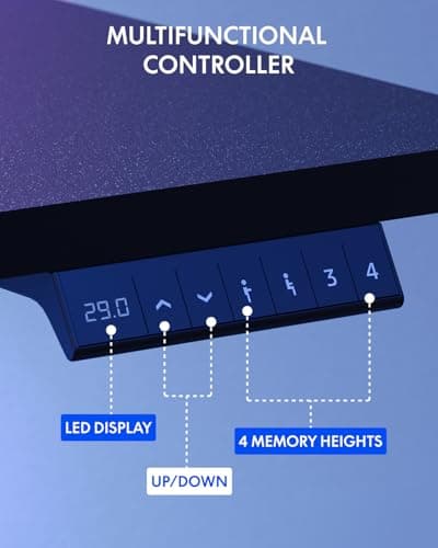 FLEXISPOT Standing Desk with Monitor Stand, 55 x 24 Inches One-Piece Electric Height Adjustable Computer Desk with Cup Holder, Home Office Desks (Black Frame+ Black Top) 7
