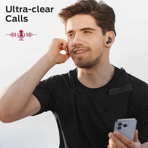 Monster N-Lite 210 Wireless Earbuds, Bluetooth 5.4 in-Ear Stereo Headphones, Built-in Mic for Crystal Clear Call, 32H Playtime, Type-C Charging, Waterproof in-Ear Ear Buds Earphones for Sports, Black 7