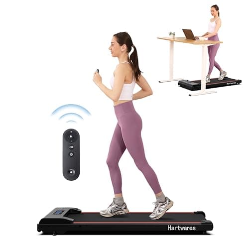 Hartwares Walking Pad Under Desk Treadmill, Portable Mini Treadmill for Home/Office/Small Spaces, 2.5HP Quiet Brushless Walking Jogging Machine with 265 lbs Weight Capacity, Remote & App Control