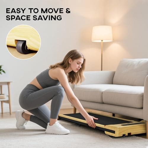 Soozier Walking Pad, 2.5HP Under Desk Treadmill with Remote Control, Transport Wheels and LED Display, Quiet Walking Jogging Machine for Home Gym Office, 264 lbs Capacity, Installation-Free 6