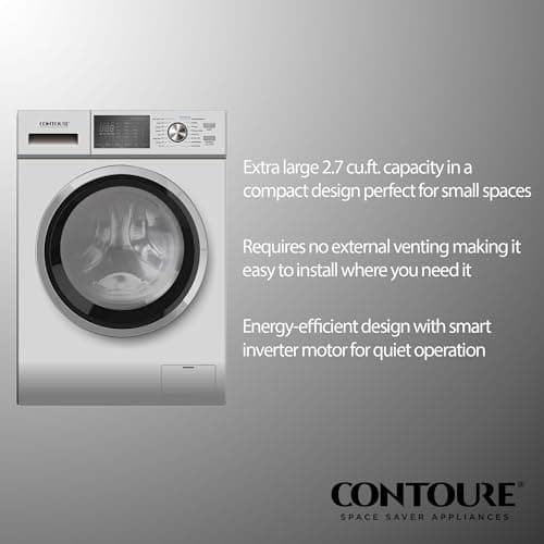 Contoure 2.7 Cu. Ft. Washer Dryer Combo with Steam, Ventless All-in-One RV Washing Machine, Compact Apartment Size, Titanium Finish, 120V 6