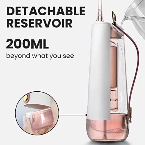 Cordless Water Flosser for Teeth Oclean W10, Portable Oral Irrigator with 5 Flossing Modes & 4 Replaceable Jet Tips, Rechargeable Waterproof IPX7-Pink Birthday Gifts for Women 5