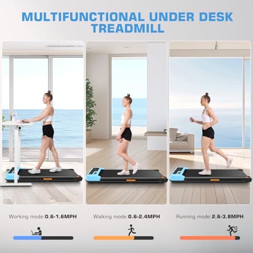 ANCHEER Under Desk Treadmill, 300LBS Capacity Compact Treadmills for Home/Office, 2.5HP Portable Walking Pad Treadmill with Remote Control Walking Jogging Running Exercise Machine 5