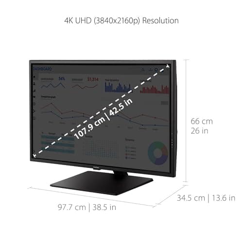 ViewSonic VX4381-4K 43 Inch Ultra HD MVA 4K Monitor Widescreen with HDR10 Support, Eye Care, HDMI, USB, DisplayPort for Home and Office, Black 5