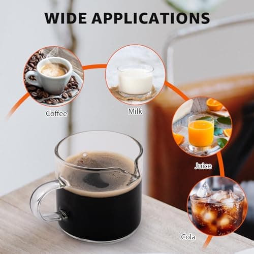 Xnqelerate Glass Espresso Cups, Espresso Accessories, Espresso Measuring Cup, 75ML, small, Transparent 5