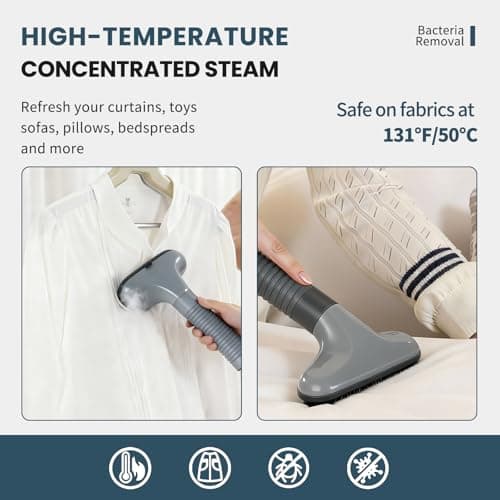DUMOS Garment Steamer for Clothes Standing, 1500W Efficient Clothes Steamer Standing, 1.7L Water Tank for 55 Min Continuous Steaming with Wheels, Professional Fast Heating Wrinkle Remover 5