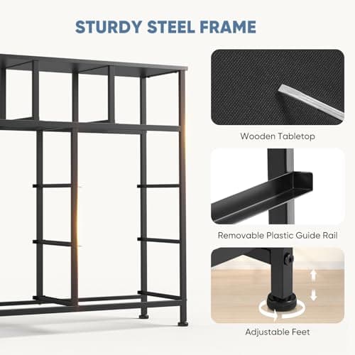 DUMOS 9 Drawer Dresser for Bedroom, Fabric Storage Organizer with Sturdy Metal Frame, Wooden Top Chest of Drawers for Closet Entryway Guest Room,Matte Black 5