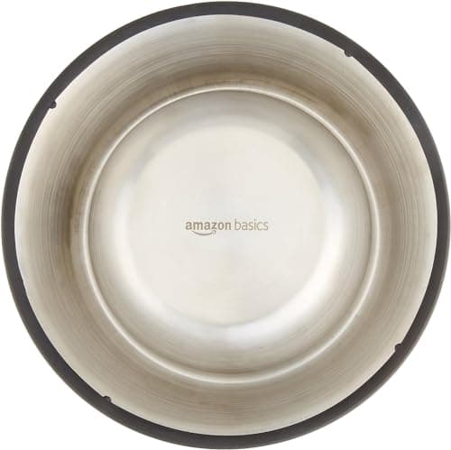 Amazon Basics Stainless Steel Non-Skid Dog Bowl, Dishwasher Safe, Rust Resistant, Single 5