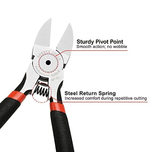 BOENFU 6 Inches Wire Cutters Heavy Duty Snips Flush Cut Side Cutters Pliers Metal Cutting Tool for Crafting, Floral, Artificial Flowers, Chicken Wire, Electrical, 1 Pack 5