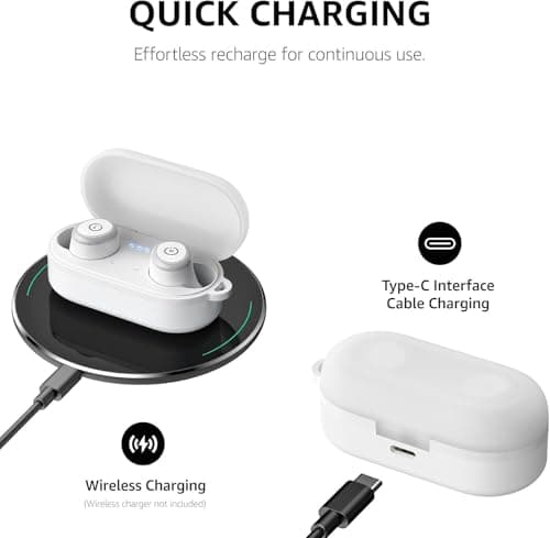 TOZO T10 Wireless Earbuds Bluetooth 5.3 Headphones, App Customize EQ, Ergonomic Design, 55H Playtime, Wireless Charging Case, IPX8 Waterproof Sound in-Ear Headset, New Version 8