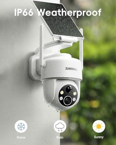 ZUMIMALL 2K Solar Security Cameras Wireless Outdoor, 360° PTZ Camera for Home Security with Color Night Vision, Flexible Mount, PIR Motion, 2-Way Talk, Free Cloud Storage 9