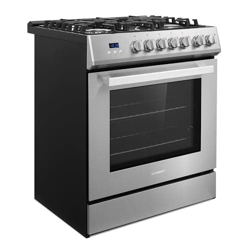 COSMO COS-305AGC 30 in. 5.0 cu. ft. Freestanding Single Oven Gas Range with 5 Burner Cooktop and Heavy Duty Cast Iron Grates in Stainless Steel 9