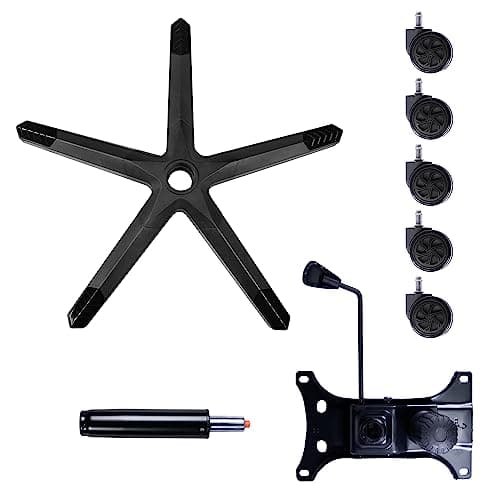 Frassie 28 inch Nylon Gaming Chair Base Replacement with Bottom Plate Stand Cylinder, 5 Casters (Black) 6