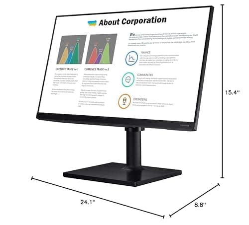 SAMSUNG FT45 Series 27-Inch FHD 1080p Computer Monitor, 75Hz, IPS Panel, HDMI, USB Hub, Height Adjustable Stand, 3 Yr WRNTY (LF27T450FQNXGO),Black 17