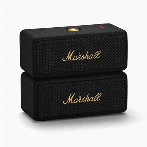Marshall Emberton II Portable Bluetooth Speaker, Black & Brass 10
