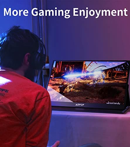 ADPOP 17.3'' IPS FHD 240Hz Portable Monitor | USB-C & HDMI | RGB Backlighting | Smart Cover & Speakers | Gaming, Office & Travel | Ultra-Slim HDR | for Laptop/PC/Mac/Phone/Xbox/PS5/Switch 7