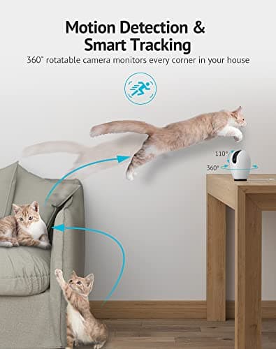 LaView Indoor Security Camera, Baby Monitor with Sound/Motion Detection and Night Vision,WiFi Camera Home Pet Dog Surveillance Camera with App,Two-Way Audio,360-degree IP Camera Work with Alexa 5