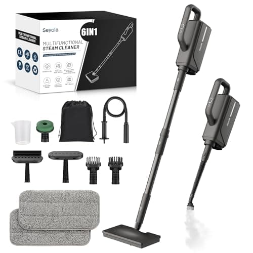 Seyola Steam Mop for Floor Cleaning, Steam Cleaner for Home with Handheld 6-in-1 Multi-function Attachments for Hardwood Floors, Clothes,Windows,Tiles Grout,Furniture,Carpet Cleaning