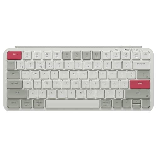 Keychron B1 Pro Ultra-Slim ZMK/Launcher Wireless Bluetooth 2.4 GHz/Wired Connection Keyboard for Mac Windows Linux - Retro Red