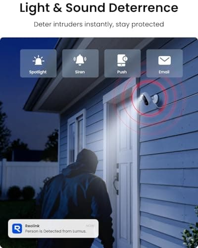 REOLINK Wireless Outdoor Security Camera Lumus 2K, Upgraded 4MP Spotlight Color Night Vision, 2.4/5GHz Dual-Band WiFi Plug in Camera, Smart Person/Vehicle/Animal Detection, Two-Way Talk, Local Storage 5