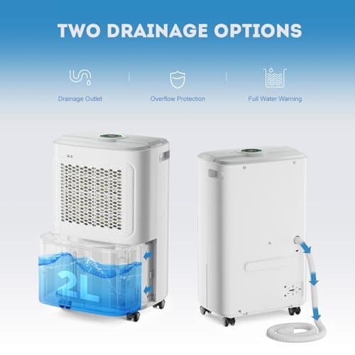 Dehumidifier for Basement, Home Dehumidifiers with Drain Hose for Large Room Bathroom, Auto Drain or Manual Drainage (31 pint) 4