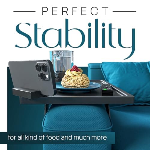 AllTrey Couch Arm Table, Clip On Tray Sofa Table for Couches, Sofa Arm Tray for TV Dinners, Cup Holder, Remotes, Drinks, Coffee, Snacks and Small Space 7