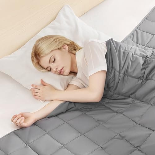 VEVOR Weighted Blanket 60 x 80 inch - Queen Size, 25 lbs Heavy Blanket with Cooling Glass Beads, Soft & Breathable for All-Season Use, Suitable for Adults 250–310 lbs, Ideal Gift Choice (Grey) 8