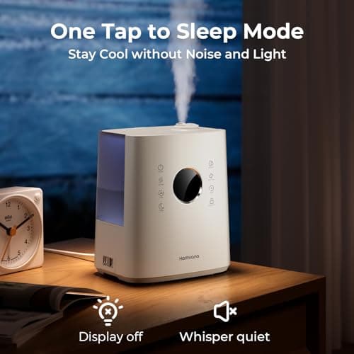 Homvana Humidifiers for Large Room Home Bedroom (up to 861ft²) 6.5L, 65H Top-Fill Warm and Cool Mist for Baby Kids Plants, Remote Control, with Distilled Sterilization, Quiet Sleep Mode, Ultrasonic 5