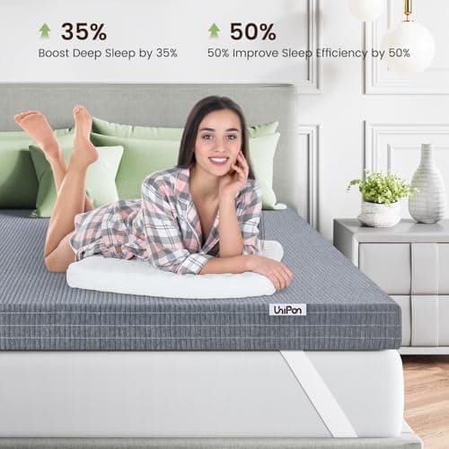 Firm Mattress Topper Twin Size - 4 Inch Charcoal-Infused Extra Firm Memory Foam Bed Topper for Back Pain Relief and Spinal Alignment, Mattress Pad CertiPUR-US Certified, Removable Cover 8