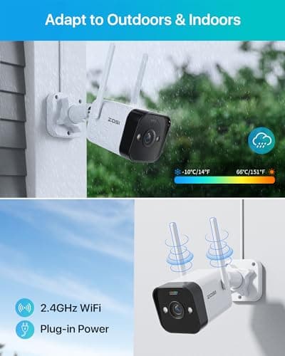 ZOSI Outdoor Security Camera,4MP Plug-in WiFi Cam with Spotlight Sound Alarm,Color Night Vision,2 Way Audio,Person Vehicle Detection,IP66 Weatherproof,Memory Card&Cloud Storage,for Home Surveillance 6