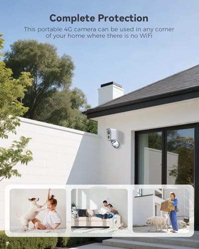 COCOCAM 4G Portable Magnetic Cellular Security Camera Wireless,2K Indoor/Outdoor Camera for RV/Camping/Travel, 300°Pan,10000Ahm Battery, PIR&AI Human Detection,IP66, Built-in SIM Card (NO WiFi) 5