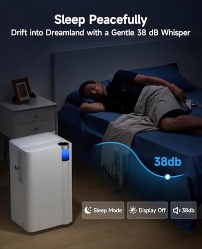 2500 Sq.Ft Dehumidifier for Basement with Drain Hose, 34 Pints Dehumidifiers for Home Large Room Bathroom Bedroom,3 Modes, Adjustable Humidity Control, Timer, Auto Defrost, Sleep Mode 7