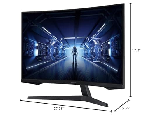 Samsung 32” Odyssey G5 Gaming Monitor, WQHD (2560x1440), 144Hz, Curved, 1ms, HDMI, Display Port, AMD FreeSync Premium, HDR10, LC32G55TQWNXZA, Black 12