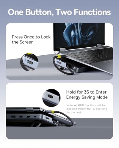 Baseus Laptop Docking Station Stand, 12 in 1 Triple 4K Display HDMI/DP, 10Gbps USB A/C Fast Data, PD 100W, Ethernet, TF/SD, USB C Docking Station with Stand for Windows/Dell/HP/Lenovo/Asus/Acer/Mac 7