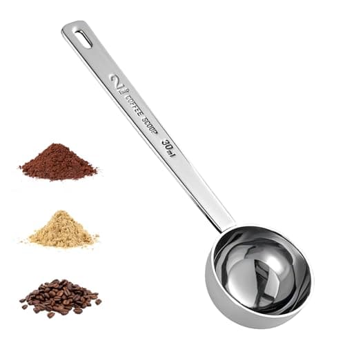 Generic 2 Tablespoon Stainless Steel Coffee Scoop - Perfect Measuring Spoon for Ground Coffee, Espresso - Durable Serving Utensil (30ml), Silver, BD-003