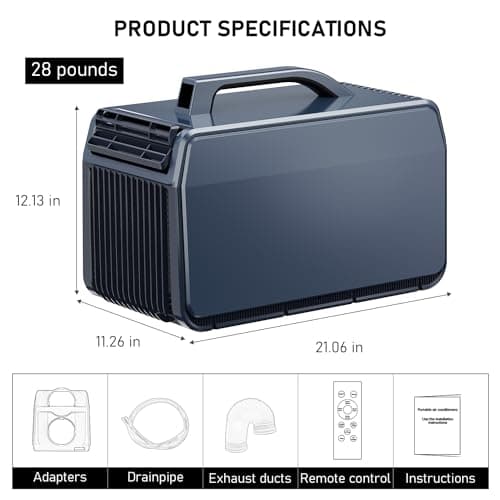 EngyUp Portable Air Conditioner, 6000BTU Tent Air Conditioner, Music Play, 600W Camping Air Conditioner, Fast Cooling & Heating Covers up to 220 Sq. Ft., 110V Tent AC Unit for Outdoor, Room, RV, Truck 7