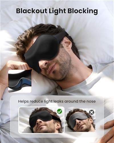 3 Pack Sleep Masks for Women & Men: True Blackout Eye Mask for Sleeping, 3D Contoured Zero Eye Pressure, Lash-Friendly (Blink Freely), Side Sleeper Comfort, Adjustable Strap Blindfold, Night Eye Cover 2