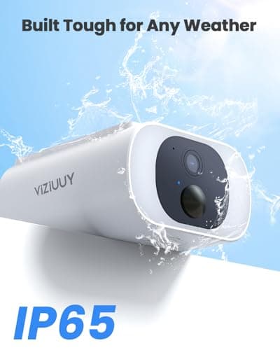 VIZIUUY Solar Camera Outdoor Wireless, 2K Cameras for Home Security with Embedded Solar Panel, WiFi Surveillance Camera, Colorful Night Vision, 2-Way Audio, Continuous Power, Compatible with Alexa 8