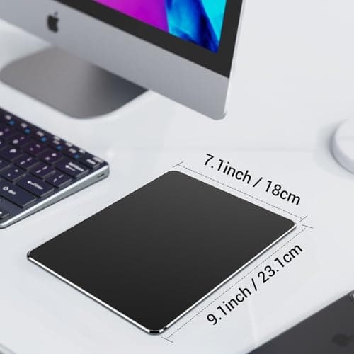 HONKID Hard Metal Mouse Pad for Desk, Aluminum Solid Mouse Pad for Magic Mouse and Pro/Air with Stable Rubber Base, Firm Mousepad for Travel and Home Office (Black) 6