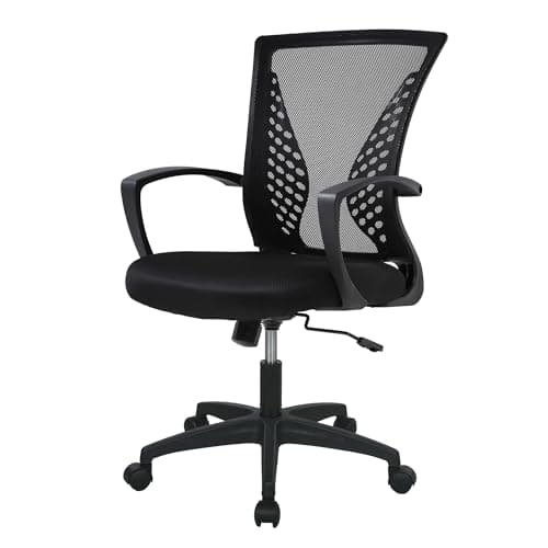 PayLessHere Office Computer Gaming Chair Ergonomic Mesh Desk Chair Adjustable Video Game Chairs with 360 Degrees Swivel Wheels Armrest Lumbar Support for Home Office,Black