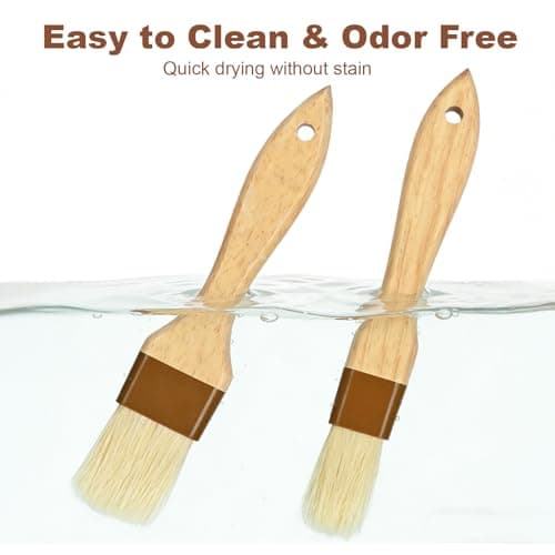 4 pcs Pastry Brush, Natural Bristle Basting Brush for Cooking and Baking, Premium BBQ Brushes for Butter, Oil, Egg, Sauce, Turkey, Marinade and Kitchen Food by SFIUYLB 5