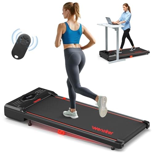 Walking Pad Treadmill, WENOKER Under Desk Tread Mill, Portable Tread Mill for Home Office, Compact Quiet Desk Tread Mill, Jogging Running Machine with Remote Control & LED Display, Installation Free