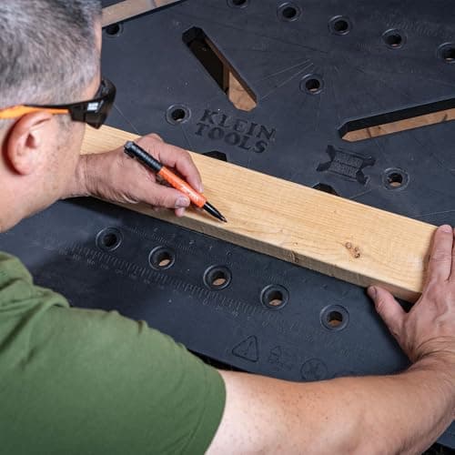 Klein Tools 54410MB MODbox Work Bench, Folding Work Table, Lightweight Portable Workstation, 1000-Pound Capacity, 39.25 x 23.75 x 30.9-Inch, Compatible with MODbox Rail System 11