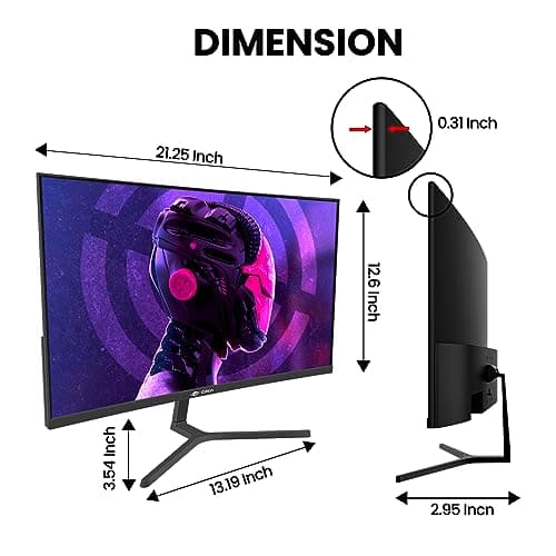 CRUA 24” 240Hz Gaming Monitor, Curved FHD 1920 x 1080P, Built-in Speakers, Support 120% sRGB, AMD FreeSync, Low Motion Blur, Wall Mount Installs Compatible, for Office and Games(HDMI 2.0&DP 1.4)–Black 6