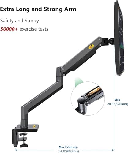 NB North Bayou Dual Monitor Arm Ultra Wide Full Motion Swivel Monitor Mount for 22''-32'' Monitors Load Capacity from 4.4 to 26.4lbs for Each Arm Height Adjustable Monitor Stand G35 6