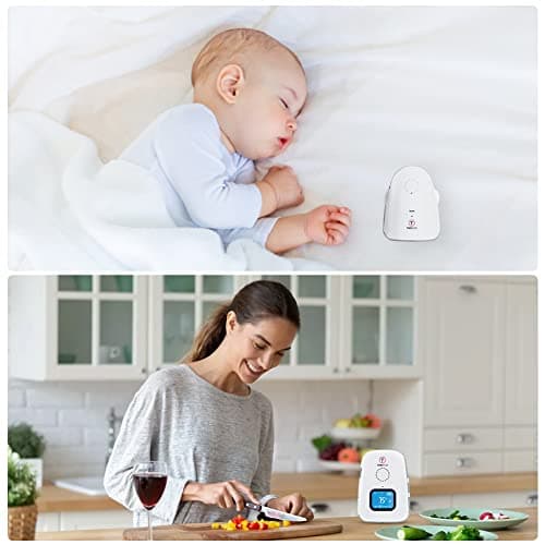 Audio Baby Monitor Crown TimeFlys,Temperature Monitoring,Vibration,Lullabies,Rechargeable Battery,Talk Back Intercom,USB Connection,Zero Emission at Night Mode,Long Range up to 1000 ft 7