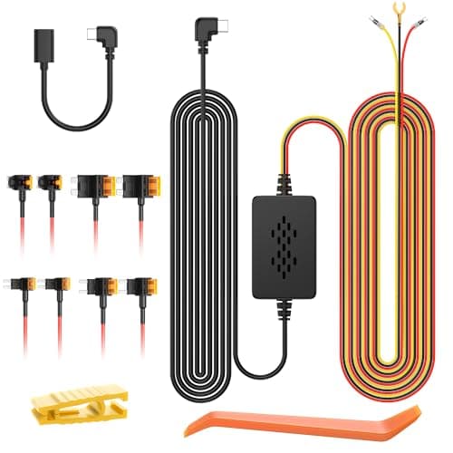 RENGAC Dash Cam Hardwire Kit,USB-C Adapter Cable for Full-Size Type C Interface Dash Camera,USB C Power Port,24H Parking Monitoring with Low Voltage Protection