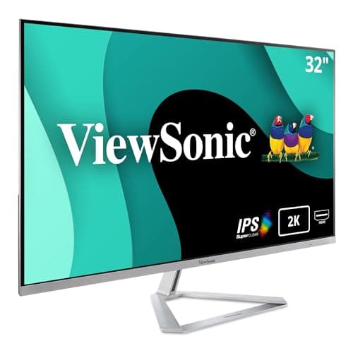 ViewSonic VX3276-2K-MHD 32 Inch Widescreen IPS 1440p Monitor with Ultra-Thin Bezels, HDMI DisplayPort and Mini DisplayPort