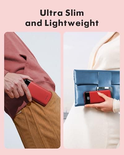 Charmast Portable Charger with Built in Cables, Power Bank with Cords Wires, Slim 10000mAh Travel Battery Pack 6 Outputs 3 Inputs 3A Fast Charging for Samsung Google Pixel LG Moto iPhone iPad 5