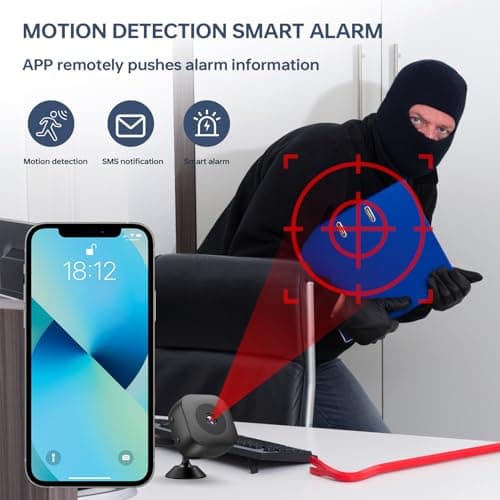 Zongbi Hidden Camera,Mini WiFi Wireless Surveillance Camera with SD & Cloud Storage Night Vision App Live View Motion Detection Smallest Smart Camera for Home Monitoring 7